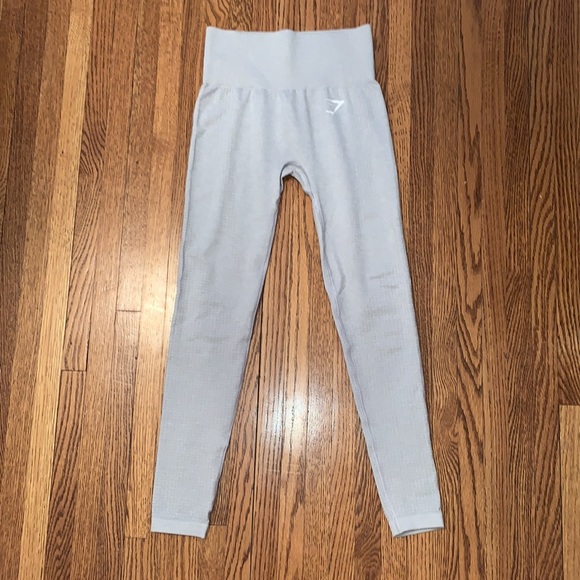 NEW Gymshark Vital Seamless Legging Light Grey Marl - Picture 2 of 6